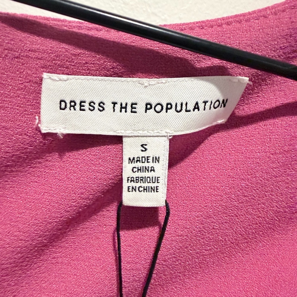Dress the Population Elle Sweetheart Midi Dress in Hibiscus Pink – Size S NWT - Picture 5 of 11